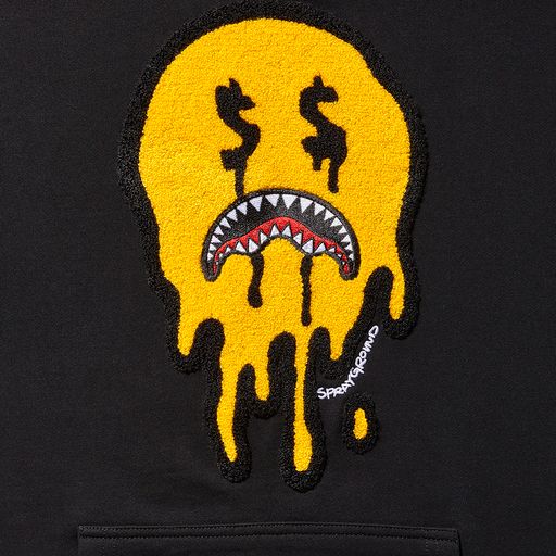SPRAYGROUND FIRE MONEY CHEST PATCH HOODIE PULLOVER BK