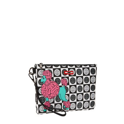 SPRAYGROUND RON ENGLISH POODLE CHECK CROSS-OVER CLUTCH